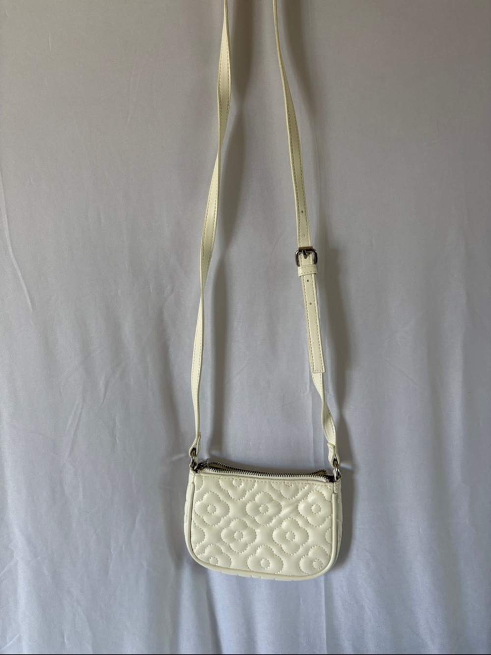 wild fable Cream Quilted Floral Stitch Mini Crossbody
